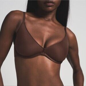 Skims Weightless SCOOP BRA Cocoa Brown Size 40DD